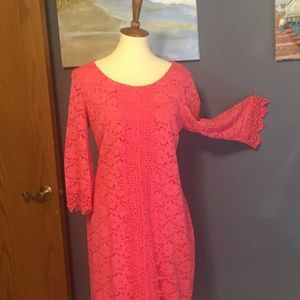 Alfani Coral Lace Dress (with Lining)